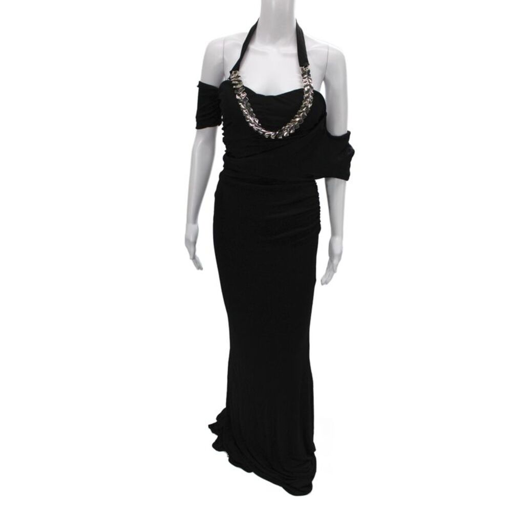 Roberto Cavalli Women Black Bodycon Pencil Dress Zip Size 40